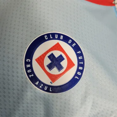 Camisa de futebol do Cruz Azul, versão jogador, equipamento azul-claro para jogos fora de casa, 23-24, Yupoo