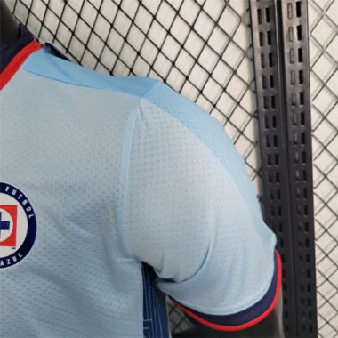 Camisa de futebol do Cruz Azul, versão jogador, equipamento azul-claro para jogos fora de casa, 23-24, Yupoo