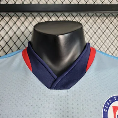 Camisa de futebol do Cruz Azul, versão jogador, equipamento azul-claro para jogos fora de casa, 23-24, Yupoo