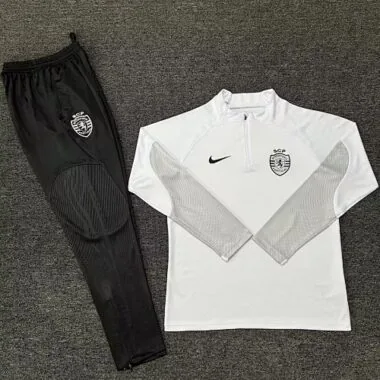 2023/24 Sporting Lisbon Long Sleeve Kits White Training Suits Football Jerseys