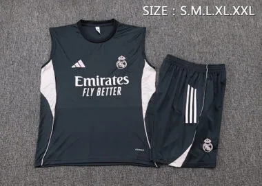 25-26 Real Madrid Sleeveless Training Kits Tracksuits Cheap Football Jersey Wholesale Yupoo