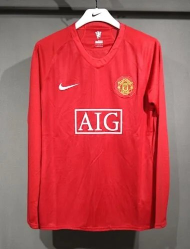07-08 Retro Player Manchester United Home Kit Long Sleeve Cheap Football Jersey Wholesale Yupoo