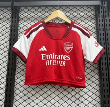 2026 Women#039;s Arsenal Home Crop Top Cheap Football Jersey Wholesale Yupoo