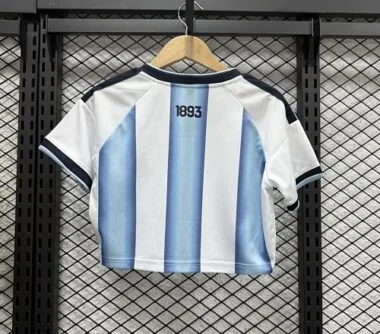 2026 Camisola de futebol feminina Argentina para casa, modelo Crop Top, para o Mundial, barata, por grosso, Yupoo