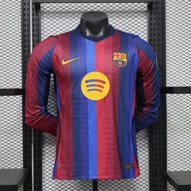26-27 Player Barcelona Home Long Sleeve Kit Cheap Football Jersey Wholesale Yupoo
