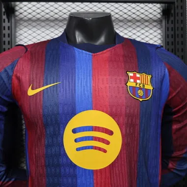 26-27 Player Barcelona Home Long Sleeve Kit Cheap Football Jersey Wholesale Yupoo