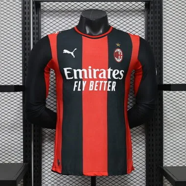 26-27 Player AC Milan Home Long Sleeve Kit Cheap Football Jersey Wholesale Yupoo