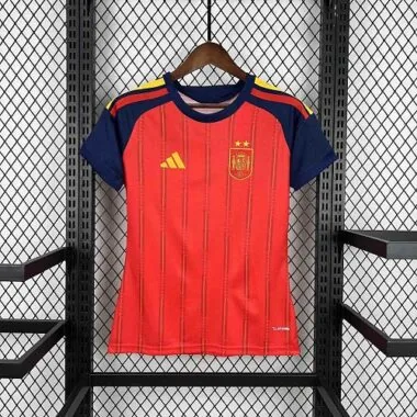 2026 Women#039;s Spain Home Kit Two Stars Cheap Football Jersey Wholesale Yupoo