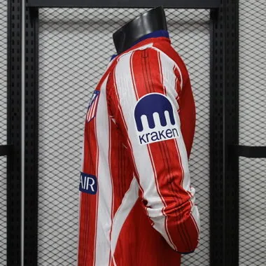 26-27 Player Atletico Madrid Home Long Sleeve Kit Cheap Football Jersey Wholesale Yupoo
