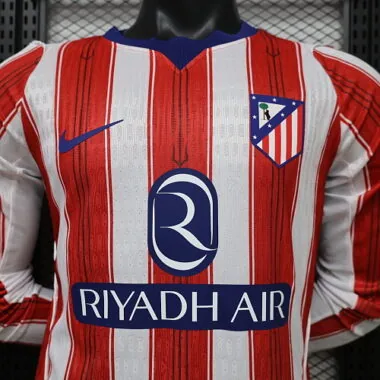 26-27 Player Atletico Madrid Home Long Sleeve Kit Cheap Football Jersey Wholesale Yupoo