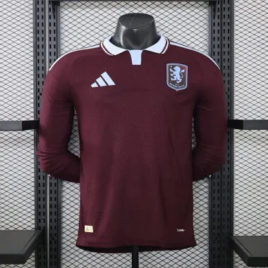 26-27 Player Aston Villa Home Long Sleeve Kit Cheap Football Jersey Wholesale Yupoo