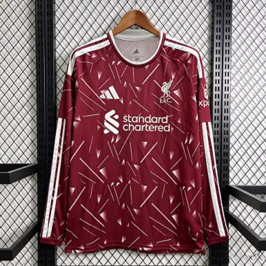 26-27 Liverpool Home Long Sleeve Kit S-4XL Cheap Football Jersey Wholesale Yupoo