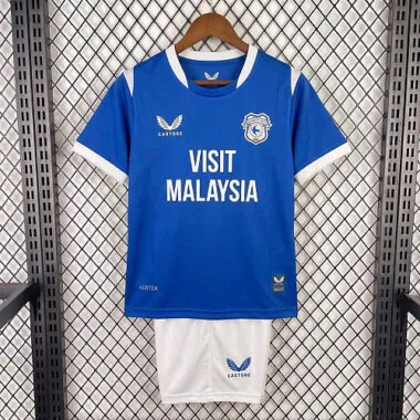 26-27 Cardiff City Kids Home Kit Cheap Football Jersey Wholesale Yupoo