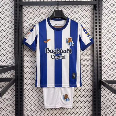 26-27 Real Sociedad Kids Home Kit Cheap Football Jersey Wholesale Yupoo