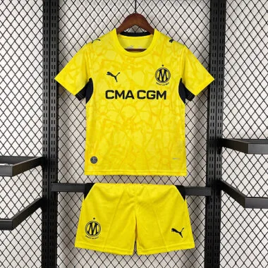 26-27 Olympique Marseille Kids Goalkeeper Kit Football Jersey Supply Yupoo