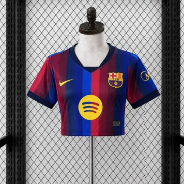 26-27 Barcelona Home Women's Crop Top Cheap Football Jersey Wholesale Yupoo