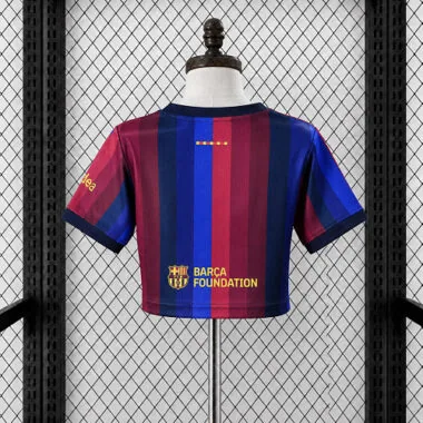 26-27 Barcelona Home Women's Crop Top Cheap Football Jersey Wholesale Yupoo