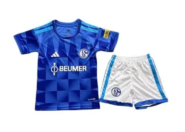 26-27 Schalke 04 Kids Home Kit Cheap Football Jersey Wholesale Yupoo