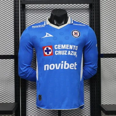 26-27 Player Cruz Azul Home Long Sleeve Kit S-3XL Cheap Football Jersey Wholesale Yupoo