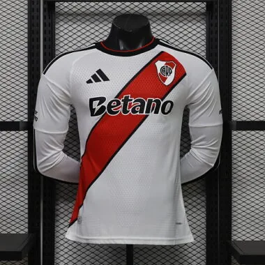 26-27 Player River Plate Home Long Sleeve Kit S-3XL Cheap Football Jersey Wholesale Yupoo
