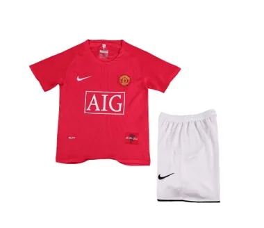 07-08 Manchester United Retro Kids Home Kit Cheap Football Jersey Wholesale Yupoo