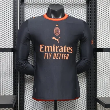 26-27 Player AC Milan Third Away Long Sleeve Kit S-3XL Cheap Football Jersey Wholesale Yupoo