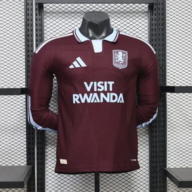 26-27 Player Aston Villa Home Long Sleeve Kit S-3XL Cheap Football Jersey Wholesale Yupoo