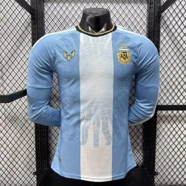 26-27 Player Argentina Farewell Anniversary Long Sleeve Kit World Cup Cheap Football Jersey Wholesal